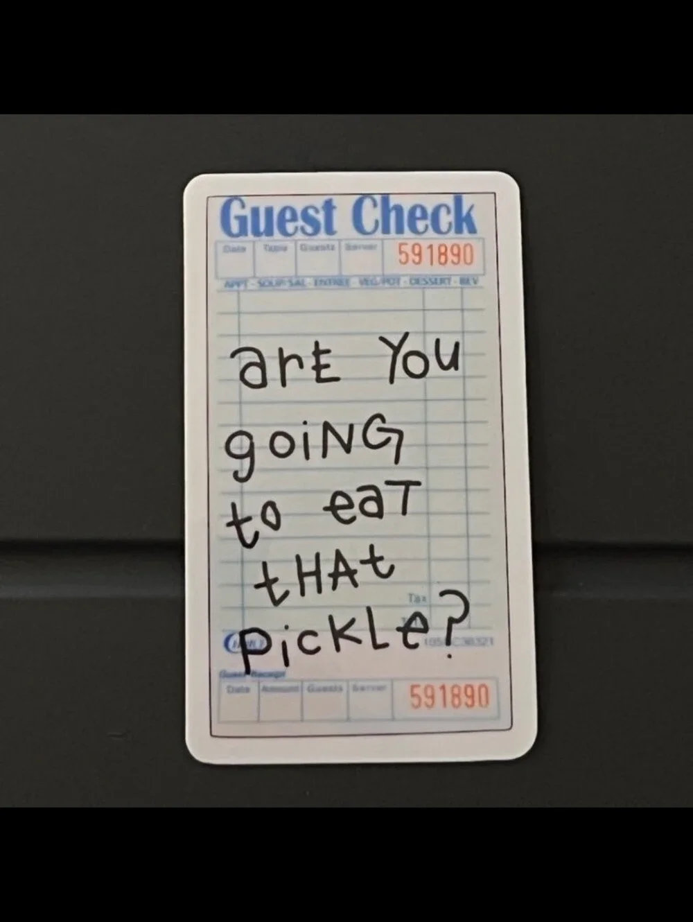 Note Pad Sticker - Black Guest Check Design